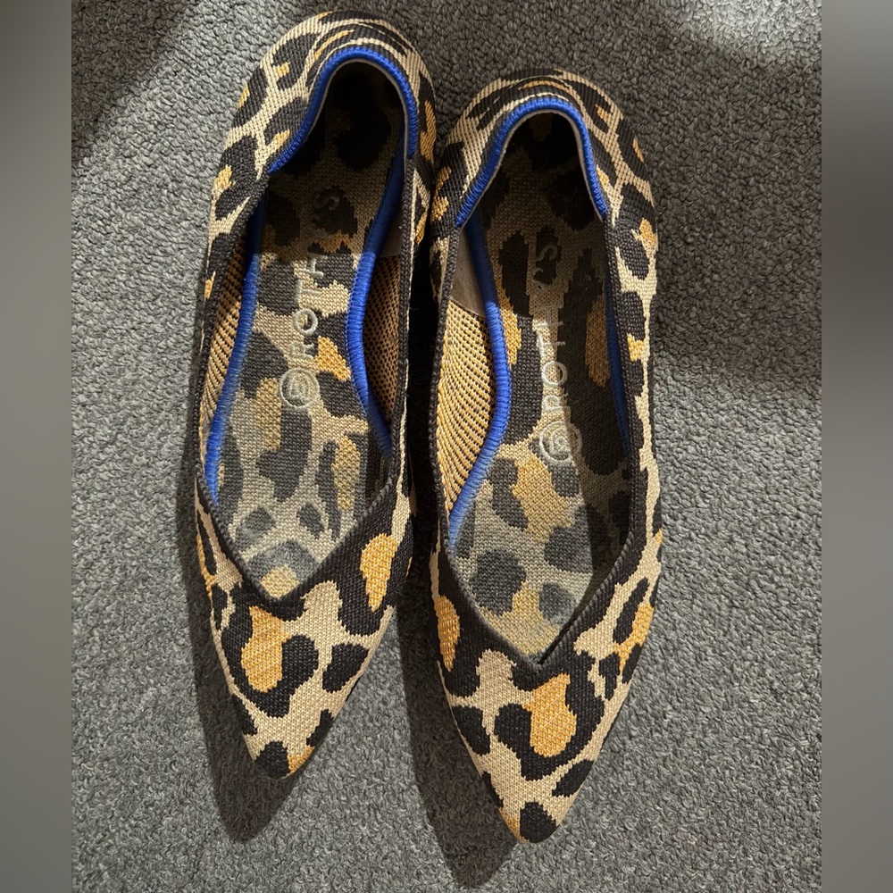 Rothy’s Leopard Print Pointy Flats